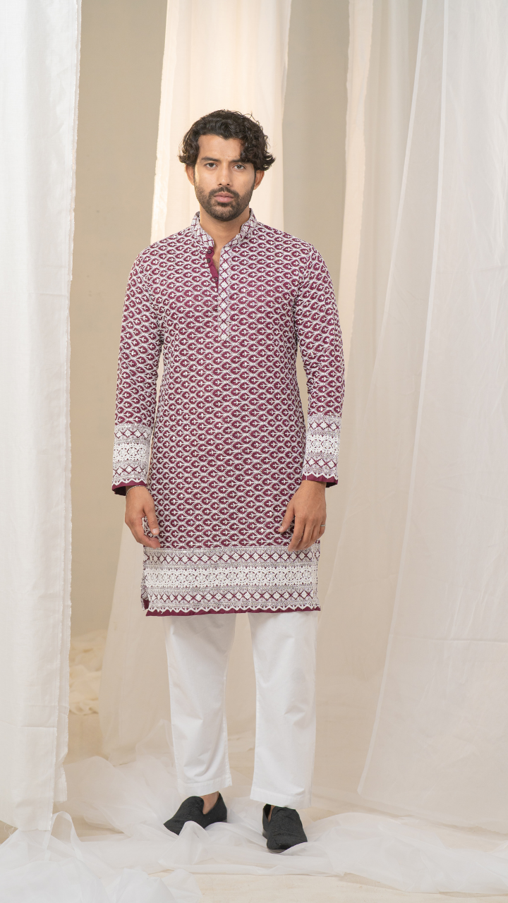 Majestic Mahal Chand Sequence Rayon Kurta