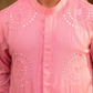 Chic Flamingo Pink Mirror Foil Kurta