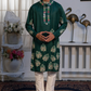 Forest Green Sparrow Digital Kurta