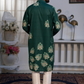 Forest Green Sparrow Digital Kurta