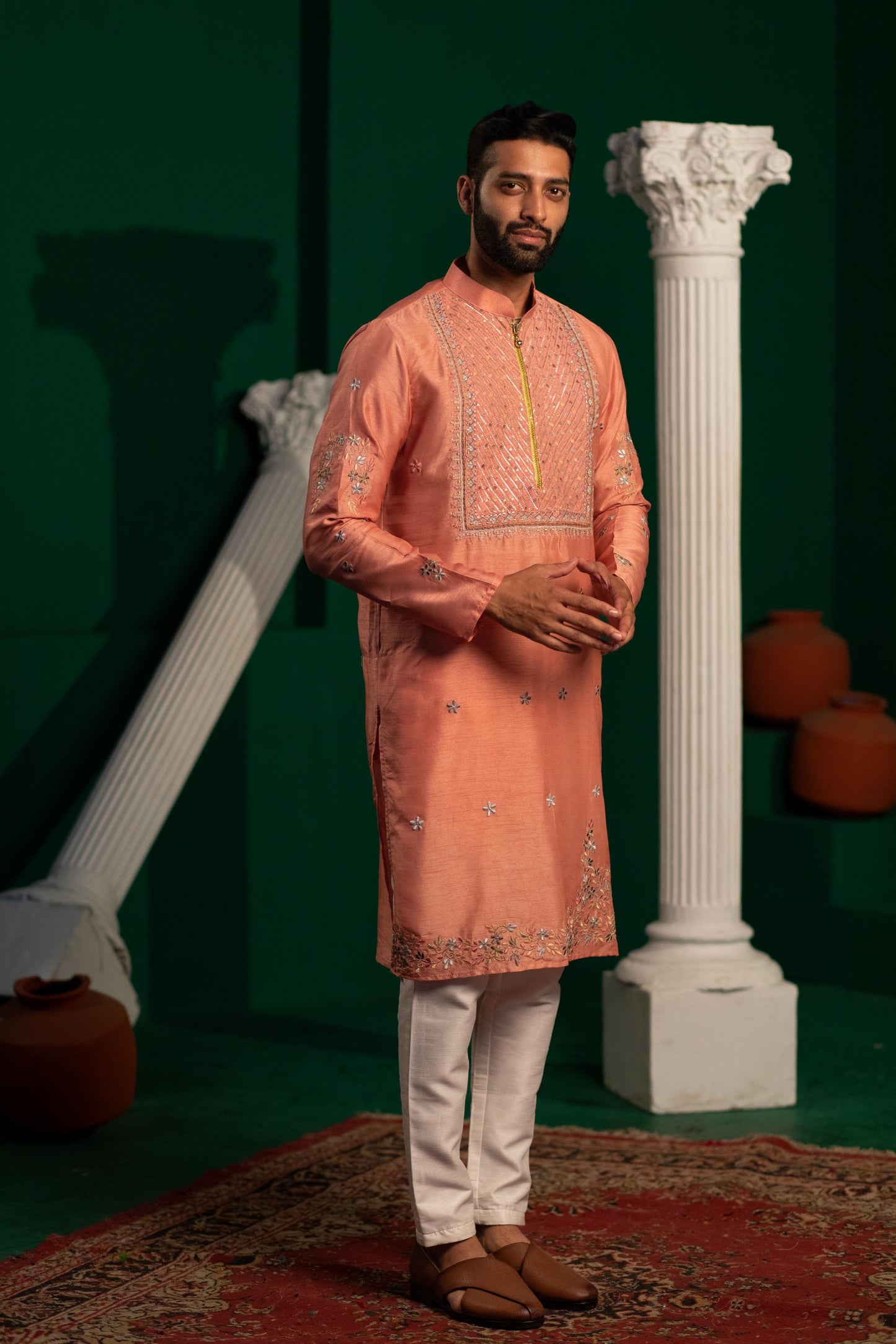 Pink Charlotte Multi-Embroidered Kurta