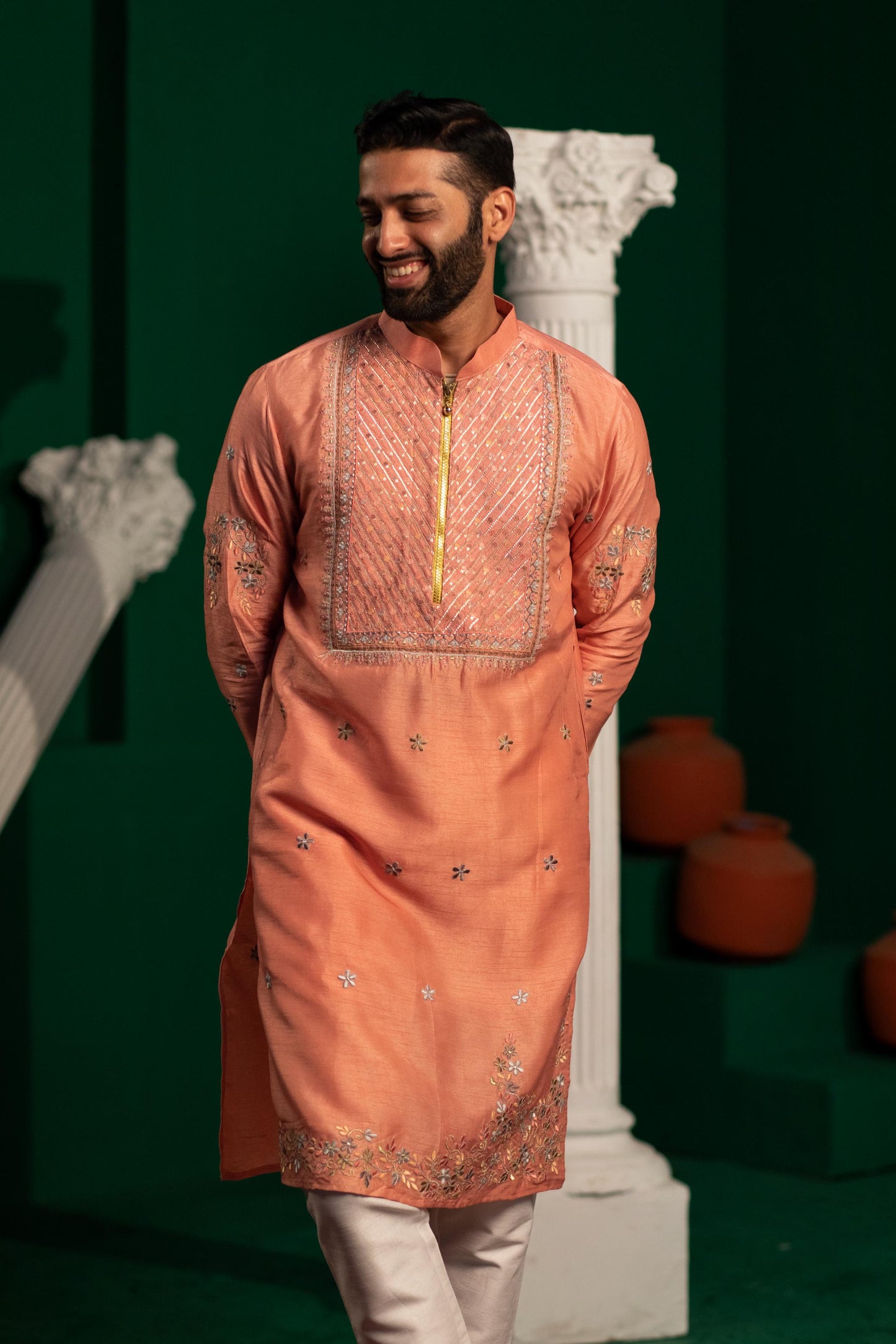 Pink Charlotte Multi-Embroidered Kurta