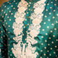 Fresh Spring Green Bandhani White Embroidery Kurta