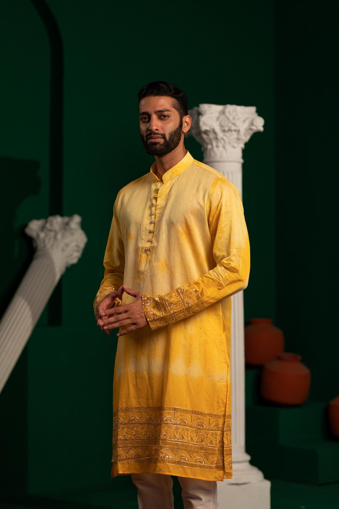 Yellow Handicraft Kurta