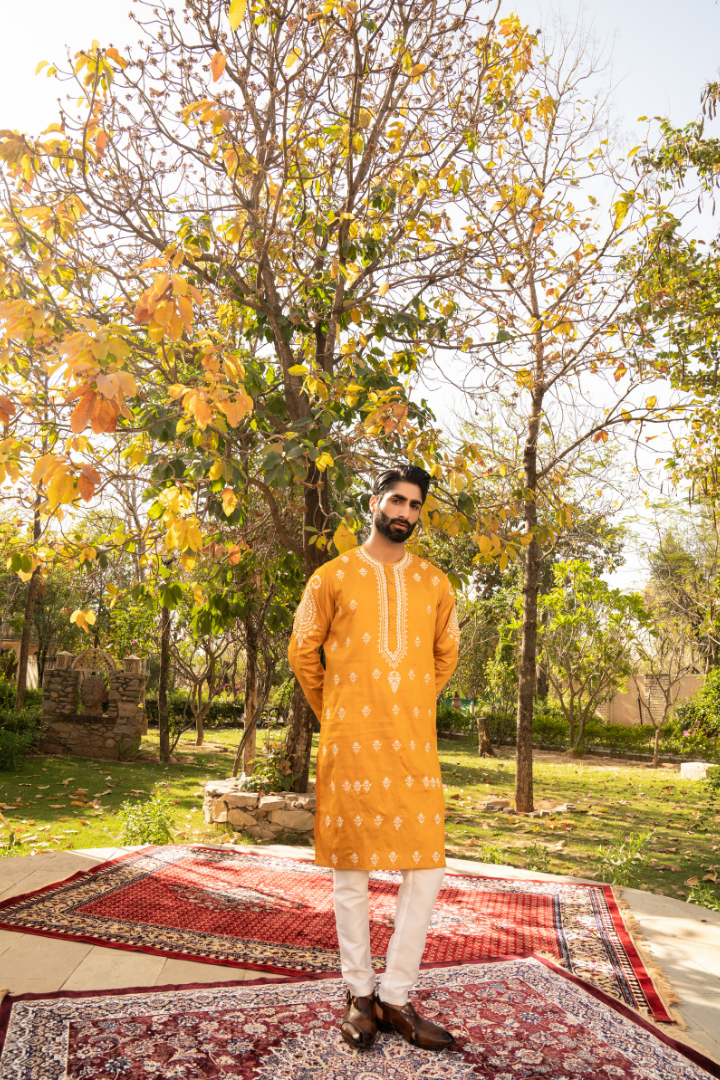 Vibrant Banana Yellow Kurta