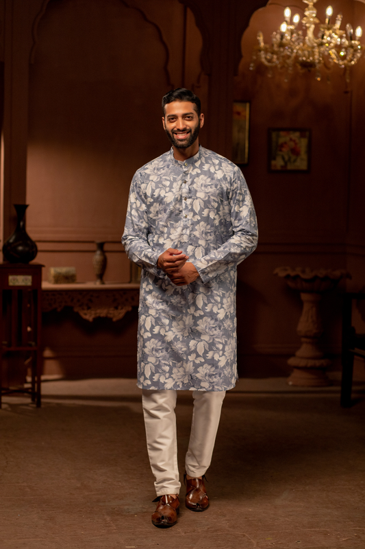 Robin's Egg Floral Kurta