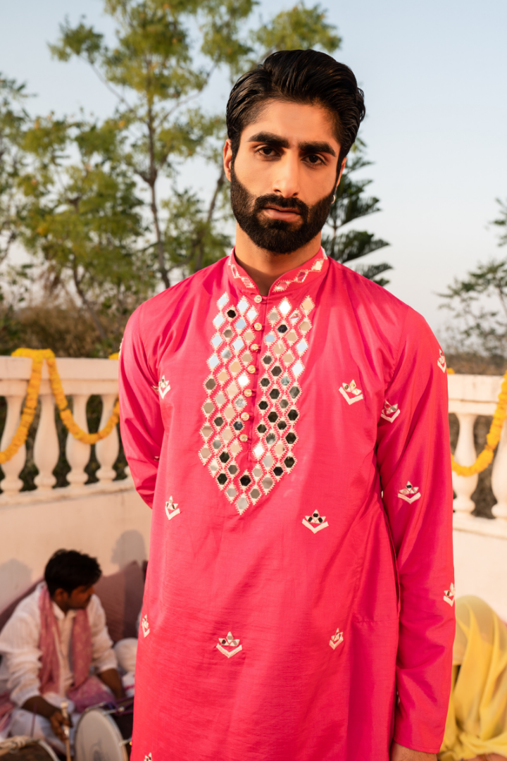 Fuscia Pink Kanch Kurta