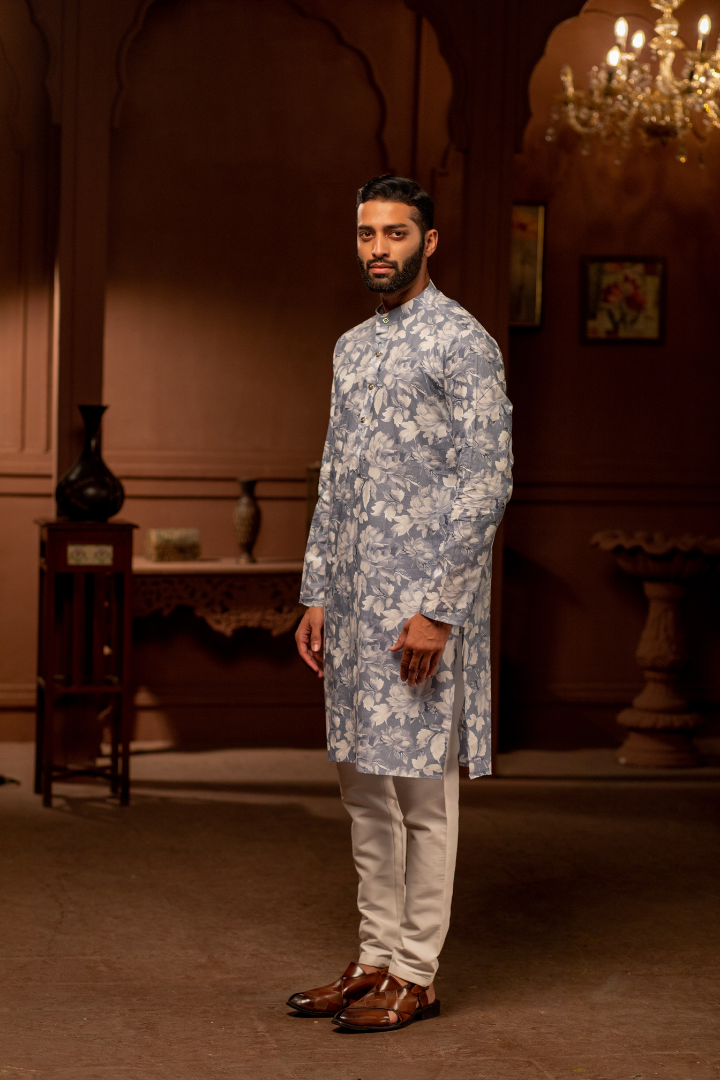 Robin's Egg Floral Kurta