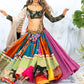 Vibrant Handcrafted Lehenga with Kutchi Embroidery, Blouse, and Border Dupatta Set