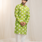 Classic Safed Hara Checks Chanderi Silk Kurta