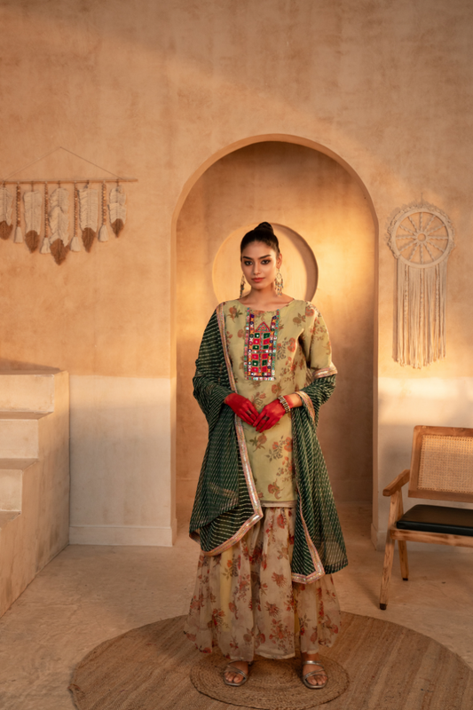 Tammanna Gul Organza Sharara Set with Georgette Dupatta