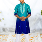 Blue Shaded Kurta with Mirror Neck Detail