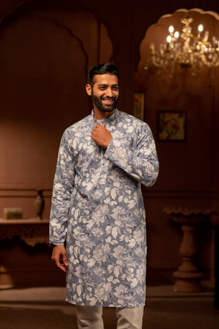 Robin's Egg Floral Kurta