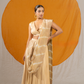 Beige Draping Palazzo Set with Organza Jacket and Dupatta