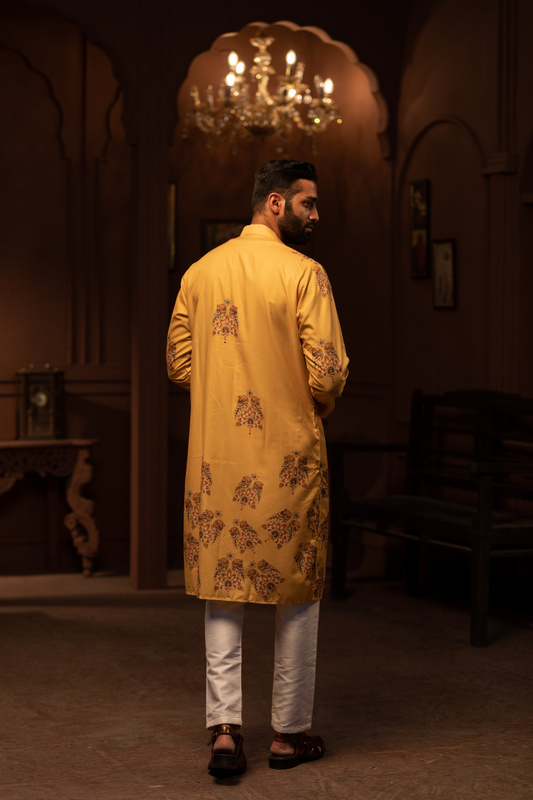 Amber Sparrow Mirror Work Kurta - Cotton Blend