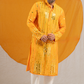 Luxe Granola Glass Mirror Raw Silk Kurta