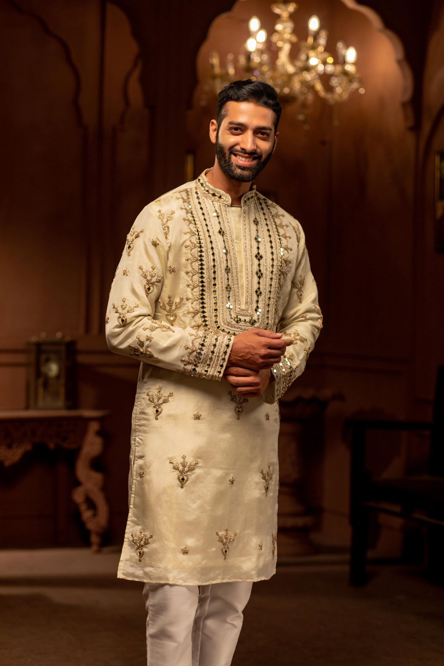 Bisque Shimmer Kurta