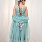 Bubbly Blue Sharara Set with Elegant White Embroidery Detail