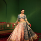 Devi Aaina Printed Lehenga Choli Set in Organza Satin