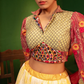 Devi Aloka Yellow Batik Lehenga with Chanderi Silk and Silk Blouse