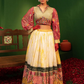 Devi Aloka Yellow Batik Lehenga with Chanderi Silk and Silk Blouse