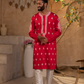 Red Gulal Cotton Silk Kurta