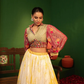 Devi Aloka Yellow Batik Lehenga with Chanderi Silk and Silk Blouse