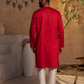 Red Gulal Cotton Silk Kurta