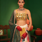 Devi Leela Colour Lehenga with Mirror Work Blouse in Chanderi Silk