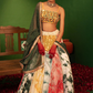 Devi Leela Colour Lehenga with Mirror Work Blouse in Chanderi Silk