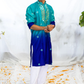 Blue Shaded Kurta with Mirror Neck Detail