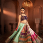 Devi Purple Coneflower Mirror Lehenga in Organza and Silk