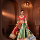 Surajmukhi Ikat Silk and Organza Lehenga