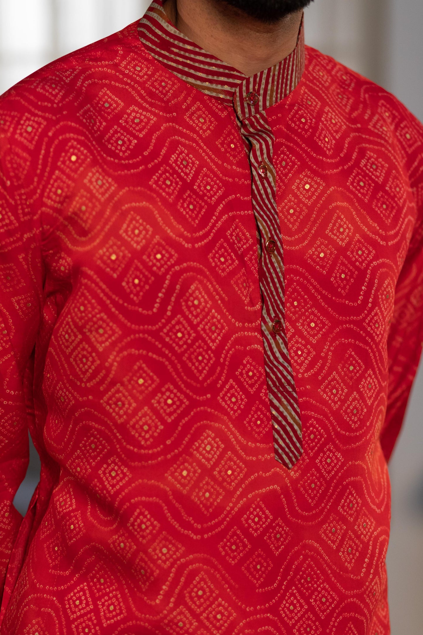 Brick Red Digital Print Kurta