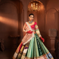 Surajmukhi Ikat Silk and Organza Lehenga