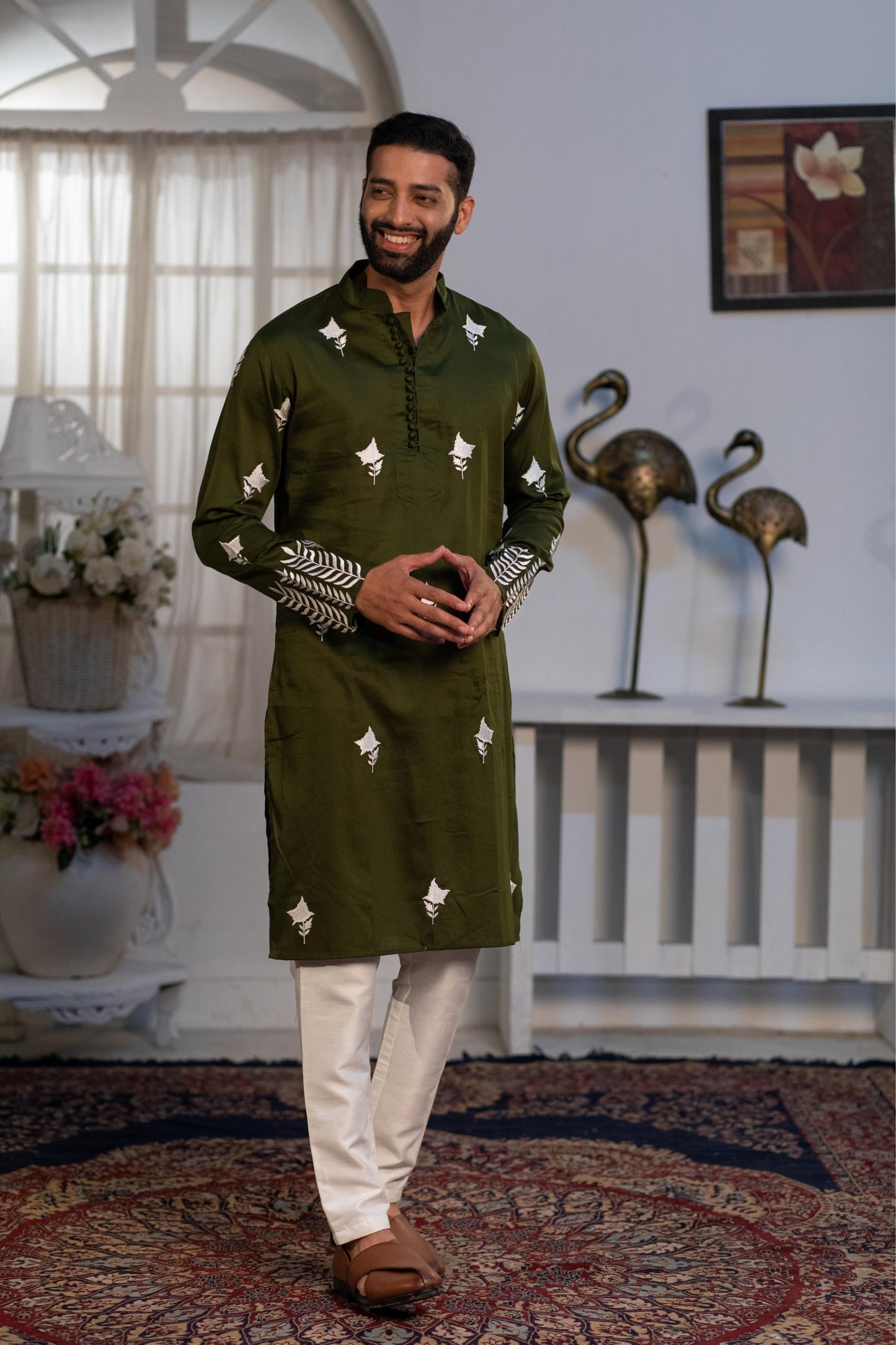 Oliver White Embroidered Kurta