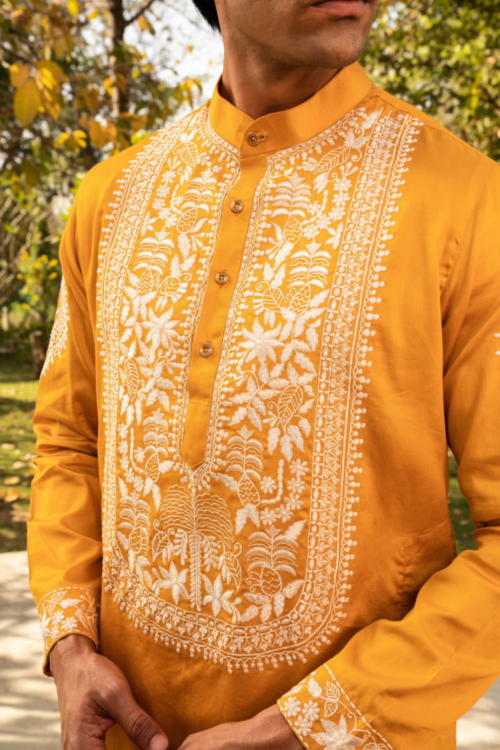 Sophisticated Oyster Yellow Kurta