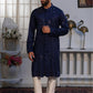 Dark Blue Bandhani Mirror Kurta