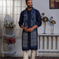 Dark Blue Bandhani Mirror Kurta