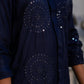 Dark Blue Bandhani Mirror Kurta