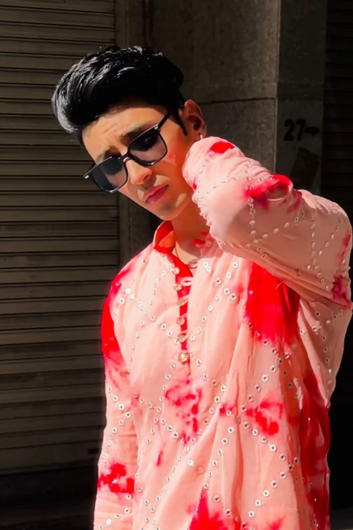 Buy Red Mirror Kurta