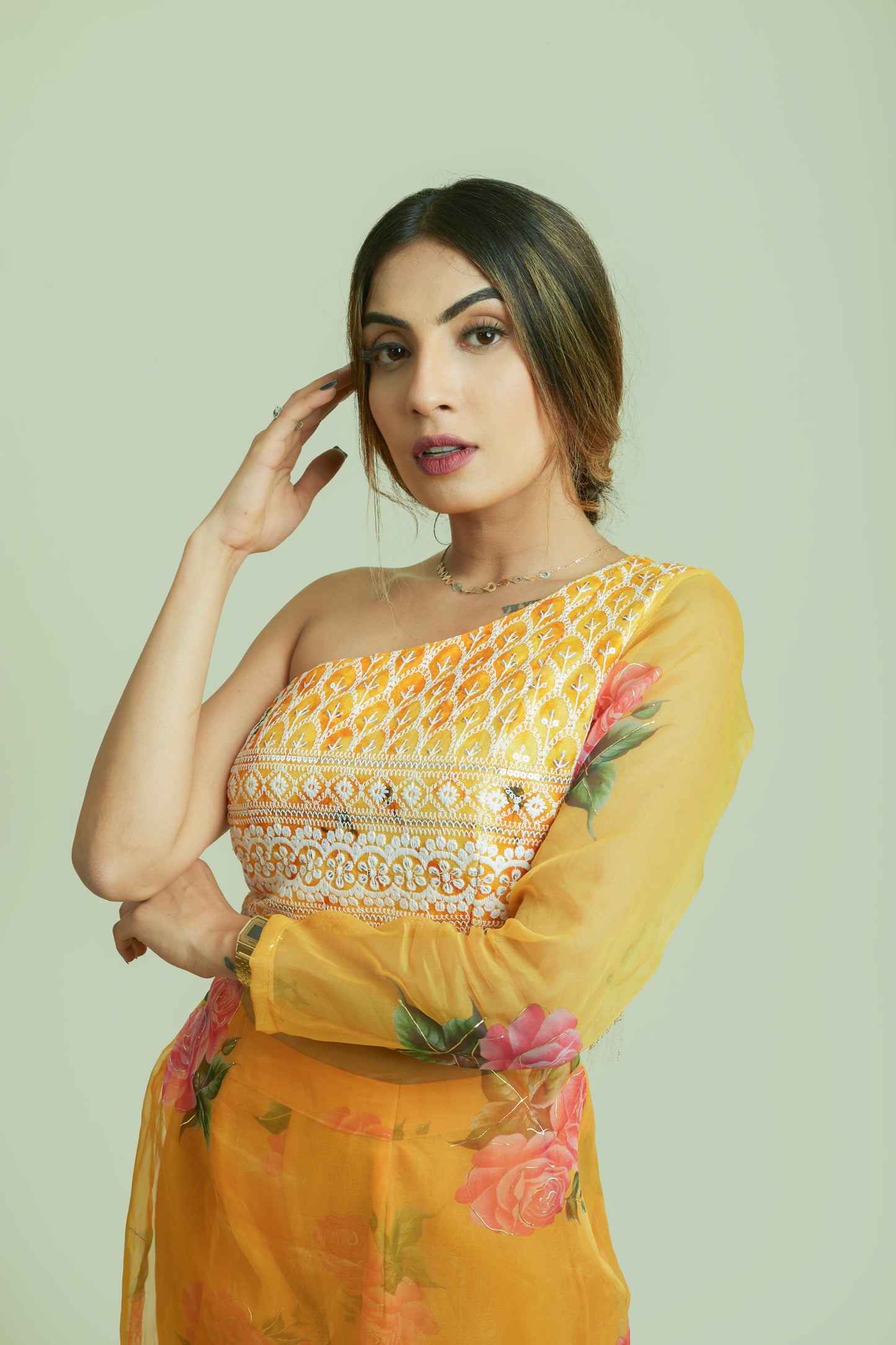 Orchid Floral Kurta and Pant Set