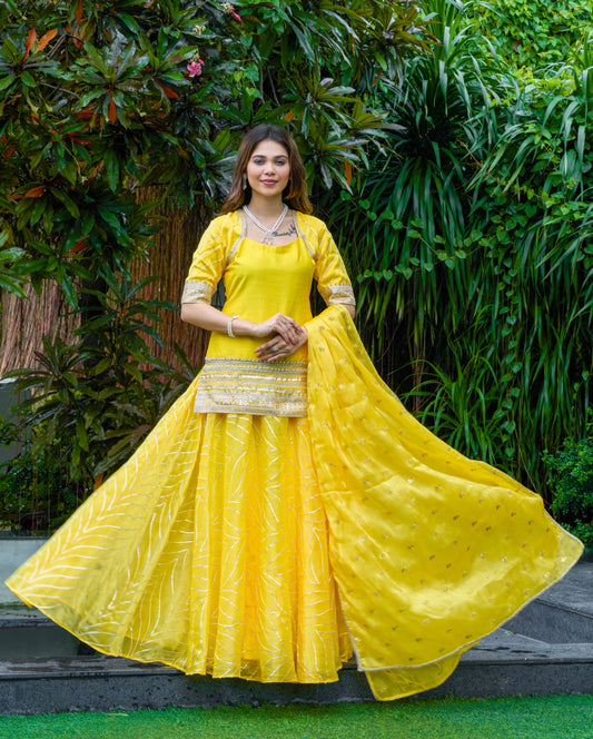 Amber Yellow Gota Lehanga