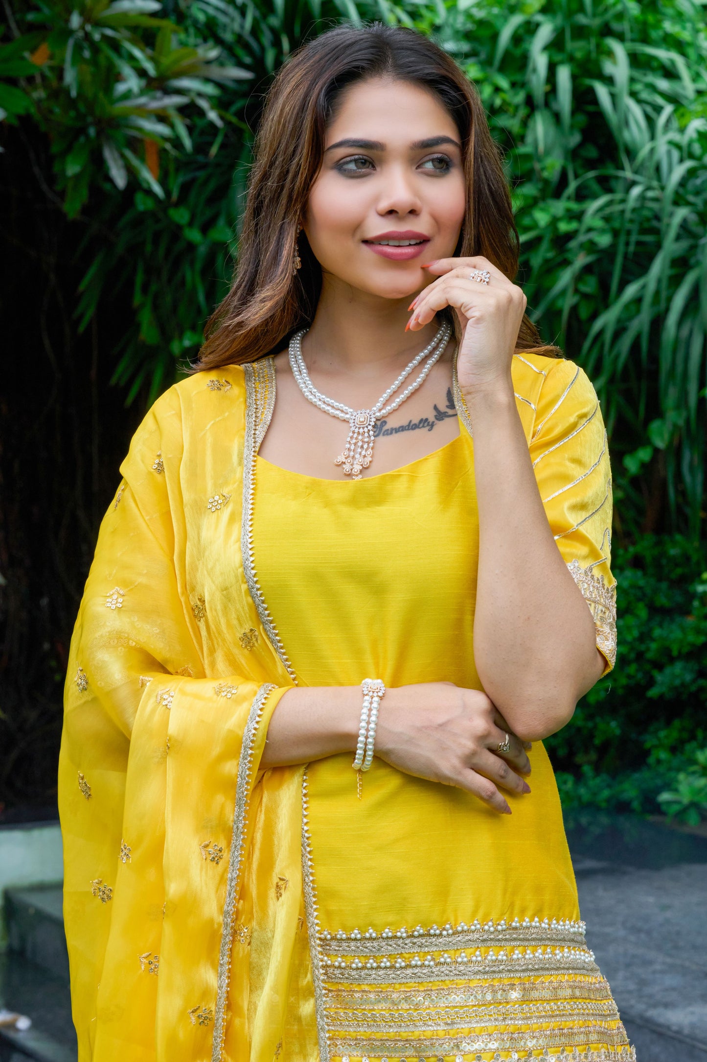 Amber Yellow Gota Lehanga