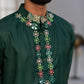 Forest Green Sparrow Digital Kurta