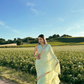 Ruffled Chiffon Saree and Exquisite Silk Blouse with Collar Embellishments