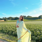 Ruffled Chiffon Saree and Exquisite Silk Blouse with Collar Embellishments
