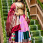 Handcrafted Floral Lehenga Choli Set with Organza Dupatta