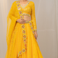 Delightful Organza Lehenga with Mirror Work