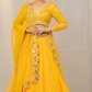 Delightful Organza Lehenga with Mirror Work